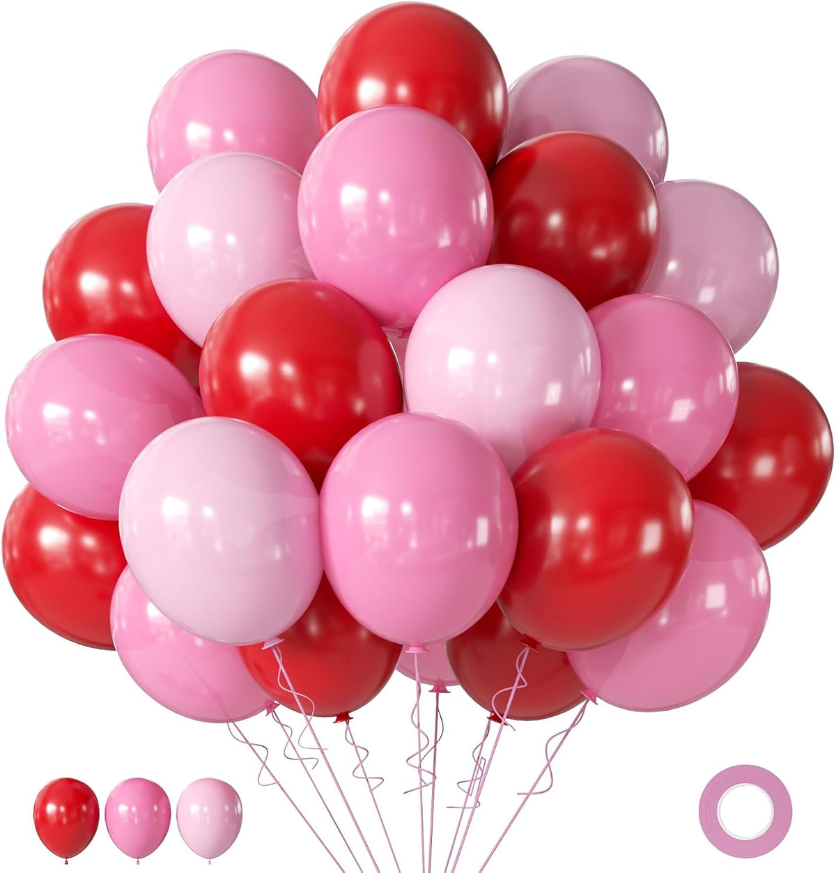 Blue Balloons Metallic Blue Balloon - Red Pink