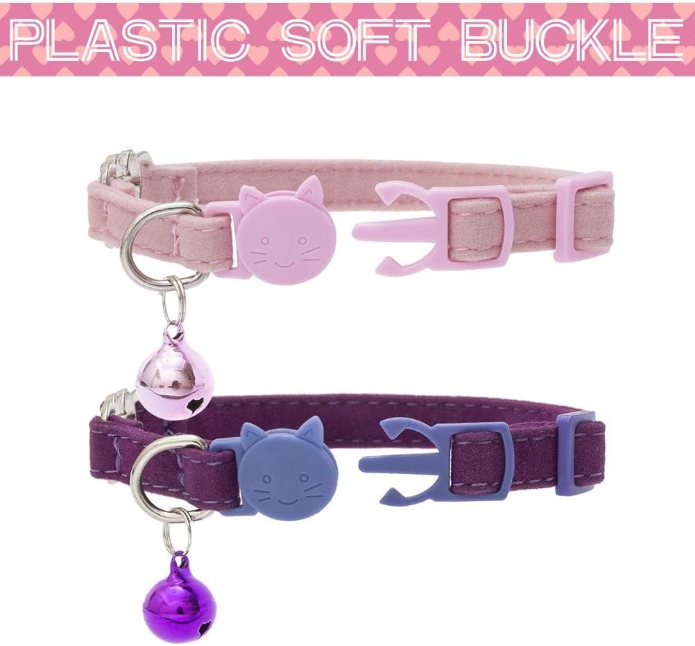 BINGPET Halloween Cat Collar Breakaway - Heart (Pink + Purple) - image 4