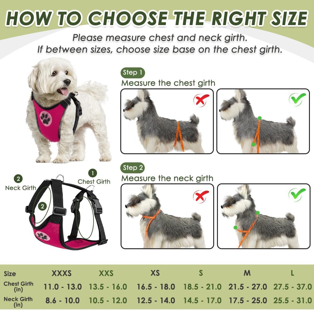 SlowTon Dog Seat Belt and Harness for Car, B M - Fuchsia / Large - image 3