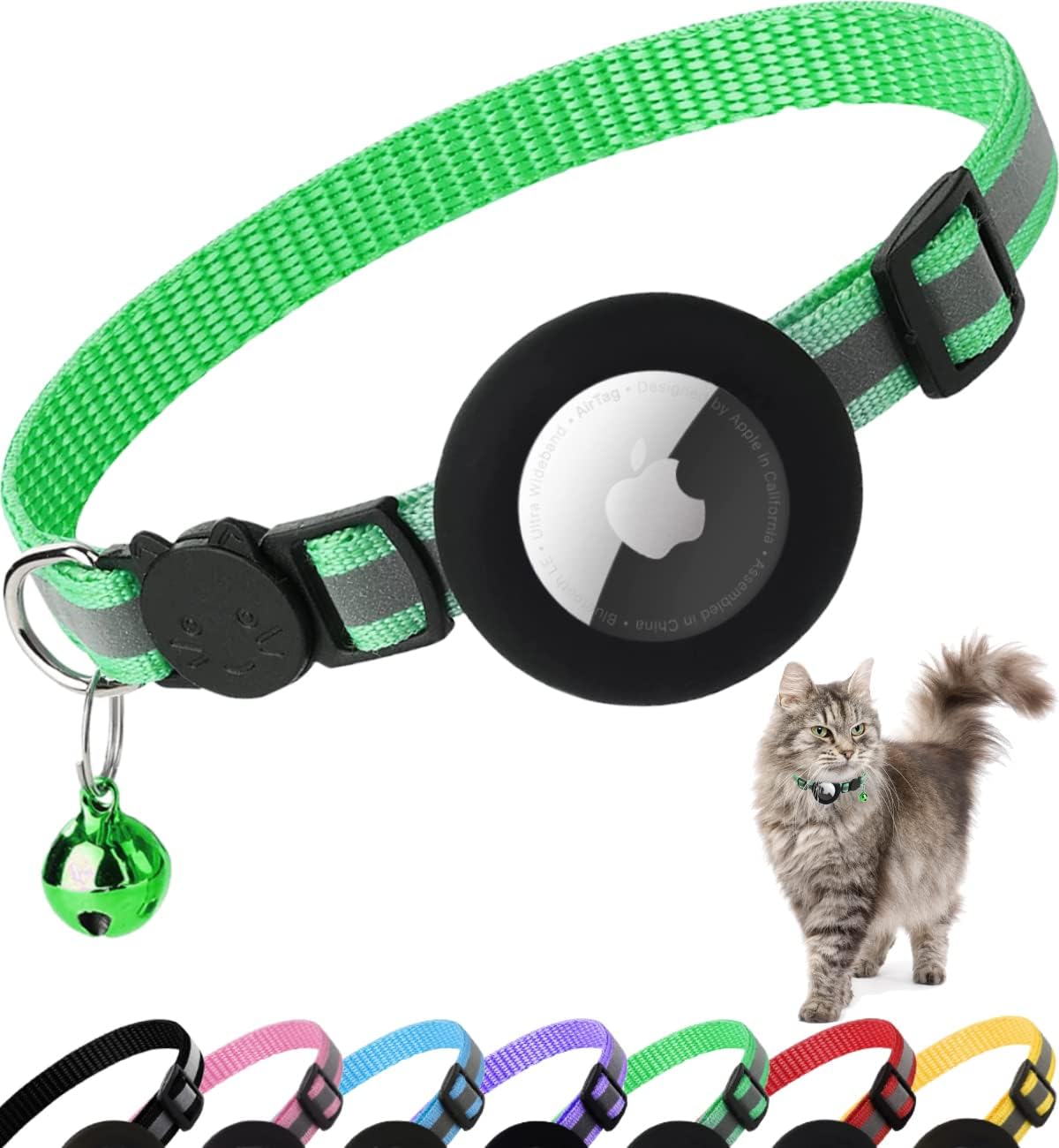 Airtag Cat Collar Breakaway - Green