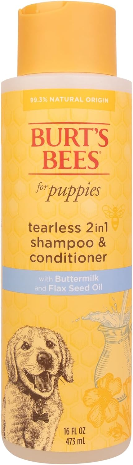 Burts Bees Tearless Puppy Shampoo & Conditioner with Buttermilk - Unscented / 16 Fl Oz (Pack of 1)