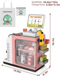 Kids Cash Register Playset, Calculator, Scanner, Ages 3+ - New Pink - image 3