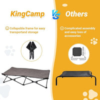 KingCamp Elevated Dog Bed for XL Dogs, Outdoor Raised Cooling Pet Cot Bed with Washable Breathable Mesh & No-Slip Feet Perfect for Camping, Backyard, Indoor Use (X-Large, Black)
