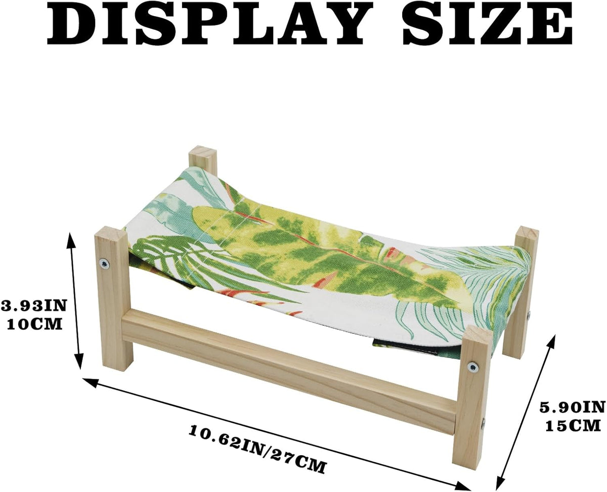 Bearded Dragon Bed, Wooden Reptile Sleeping Hammock - Small / Green 2 - image 2