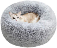 Cat Bed for Indoor Cats, Mini Plush Self Warming Kitten Bed - Small 20'' / Light Grey