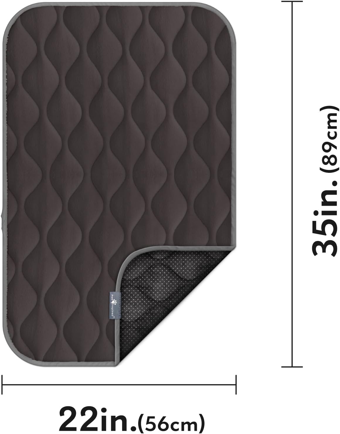 Paw Inspired Washable Padded Crate Mats for Dogs - 36 Inch / Gray - image 2