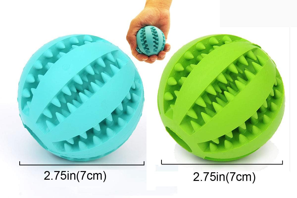 Sunglow 2 Pack Dog Toy Ball – Essentials for Dogs - Yellow/Blue / 2.75 in - image 2