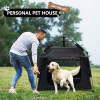 Outdoor Waterproof Pet Automatic Camping Tent, Pop up Cave Bed for Indoor Cats and Small Dogs, Portable Cat House Dog House, Black.