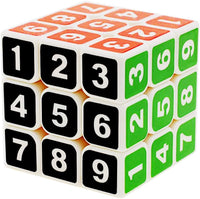 GoodCube stickerless 3x3 sudoku cube with white body and colored numbers