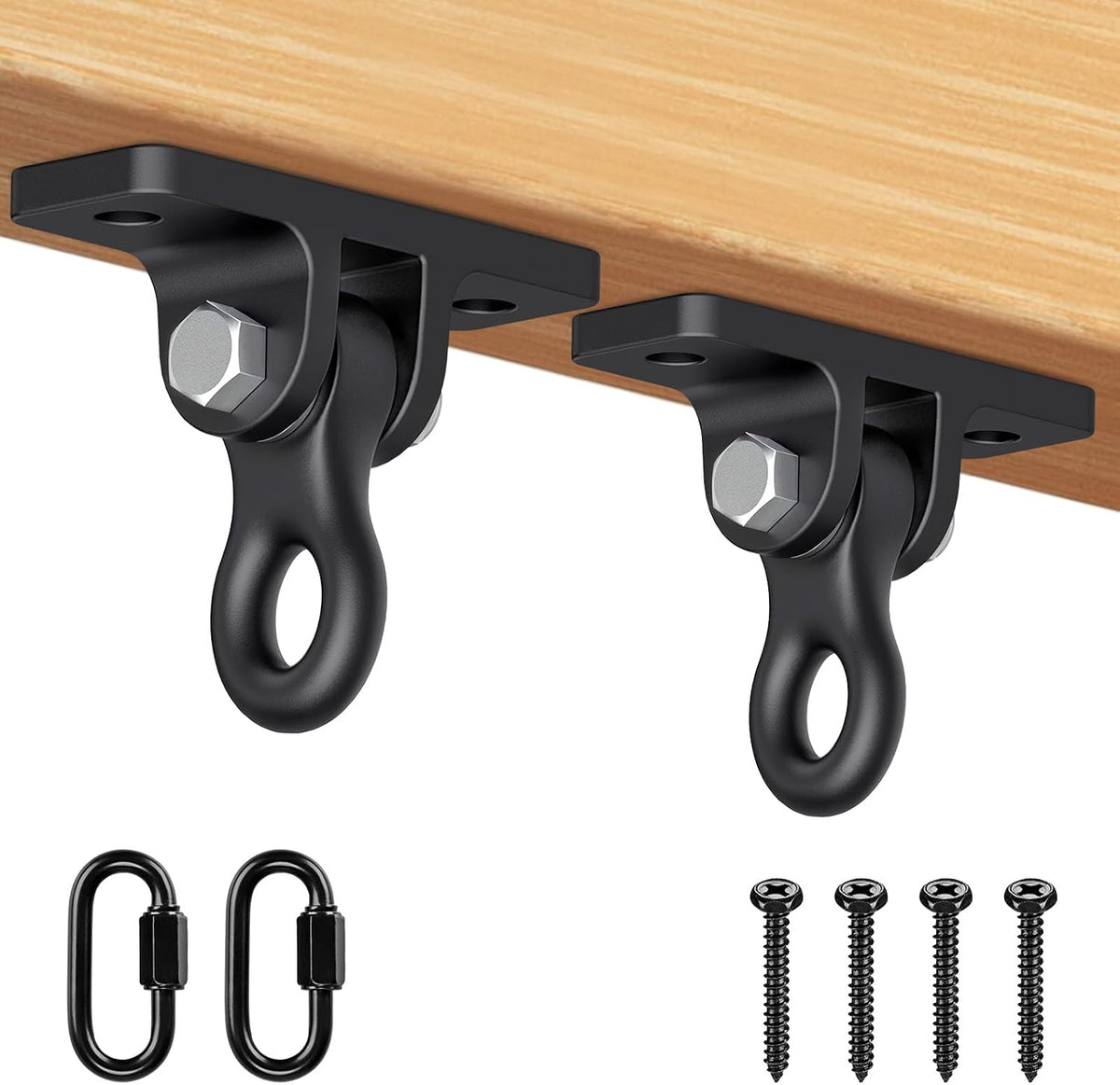 SELEWARE Silent Bearing Swivel Swing Hanger Stainless Steel Swing - A: Black Swing Hangers (2 Pack)