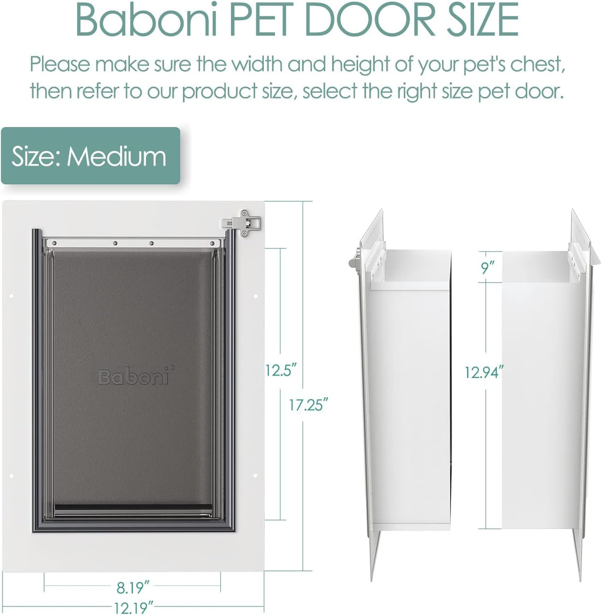 Baboni Pet Door for Wall, 3-Flap - 2-Flap(Metal Frame,Aluminum Lock) / Medium - image 3