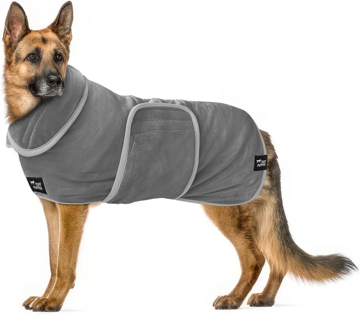 Tuff Pupper Fast Drying Dog Bath Robe - Gray / XXX-Large