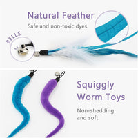 SONGWAY Interactive Cat Feather Toy Set - Blue - image 2