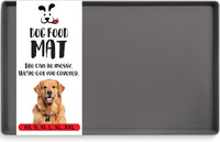 DogBuddy Dog Food Mat, Waterproof Silicone Pet Bowl Mats with Raised Edge – Essentials for Dogs - Large: 24" x 16" / Shadow