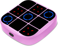 Tic-Tac-Toe Bolt Game, 4-in-1 Handheld Puzzle Games Console, Electronic Tic-Tac-Toe Game - Pink / M(Classic)