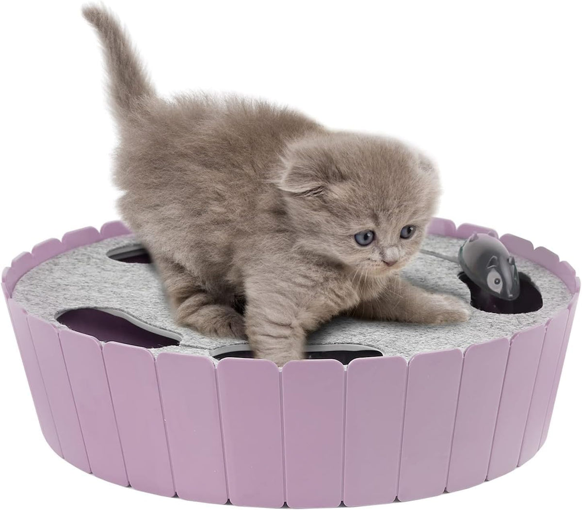 Pawaboo Interactive Cat Toy with Running Mouse - P-Purple