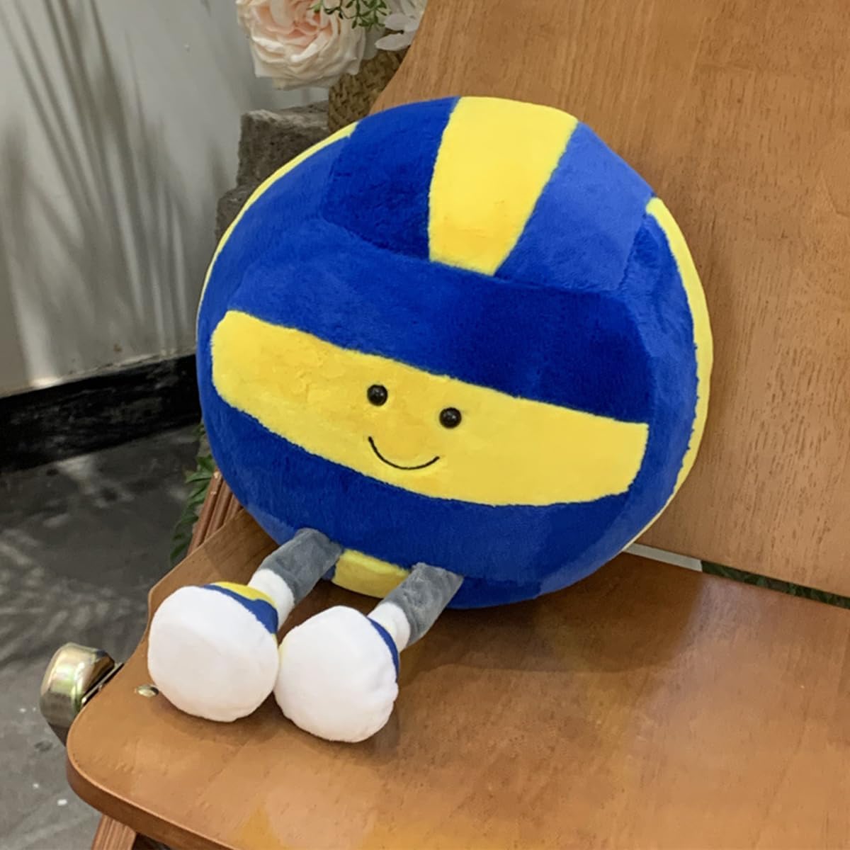 Cute Volleyball Plush Volleyball Gift Stuff Soft Sports Throw Pillow – Fun for Kids & Family - Volleyball Pillow - image 4