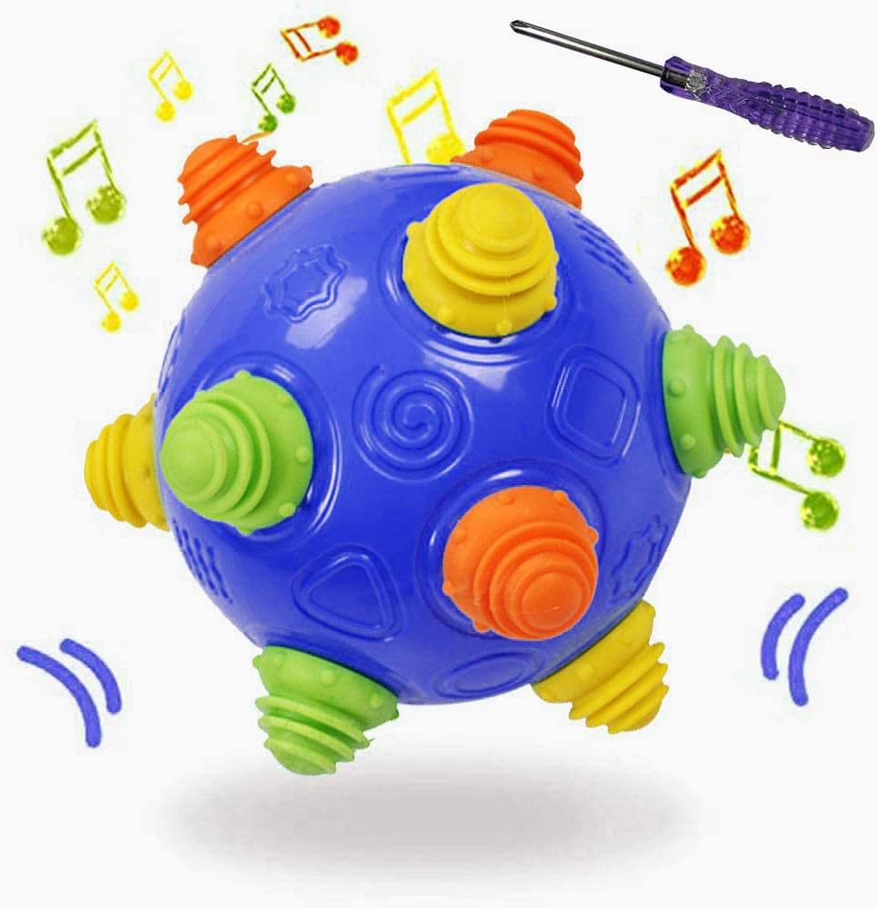 Toddler's Music Dancing Shake Ball, Move, Crawl, Bounce - Navy Blue