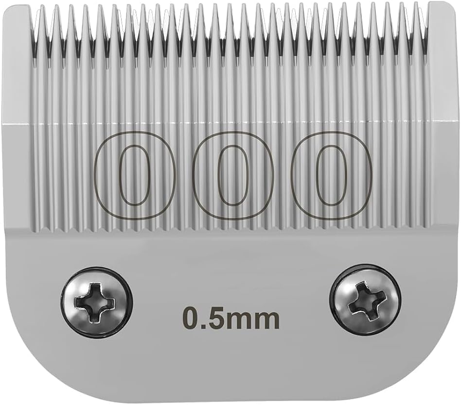 Size 000 detachable ceramic clipper blade set, 1/50 inch cut length