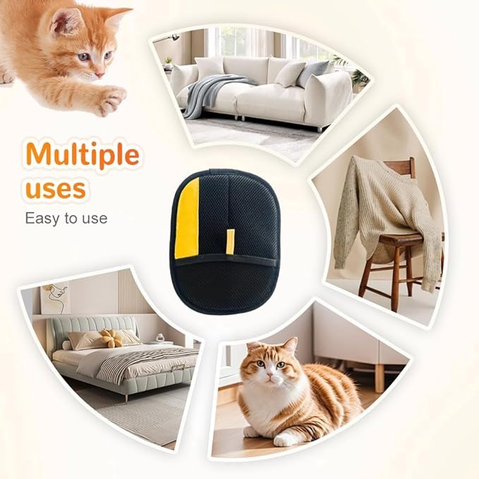 Static Pet Hair Removal Glove for Cats & Dogs, Efficient Grooming Gloves for Pet Hair, Cat Grooming Gloves for Hair Removal