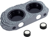 Wacool Magnetic Gecko Ledge - Double Bowl Reptile Feeding Tray with 6 Feeding Cups for Geckos, Lizards, Chameleons and Reptile Pets