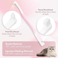 Dual-Sided Cat Toothbrush with Micro Brush Head, Ultra Soft Nano Bristles Pet Toothbrush Kit, Kitten/Puppy Toothbrushes, Fit into Cats/Small Dogs Mouth, Avoid Bleeding Gums