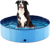 Jasonwell Foldable Dog Pet Bath Pool Collapsible Dog Pet Pool Bathing - S - 32" / Plastic Board Blue