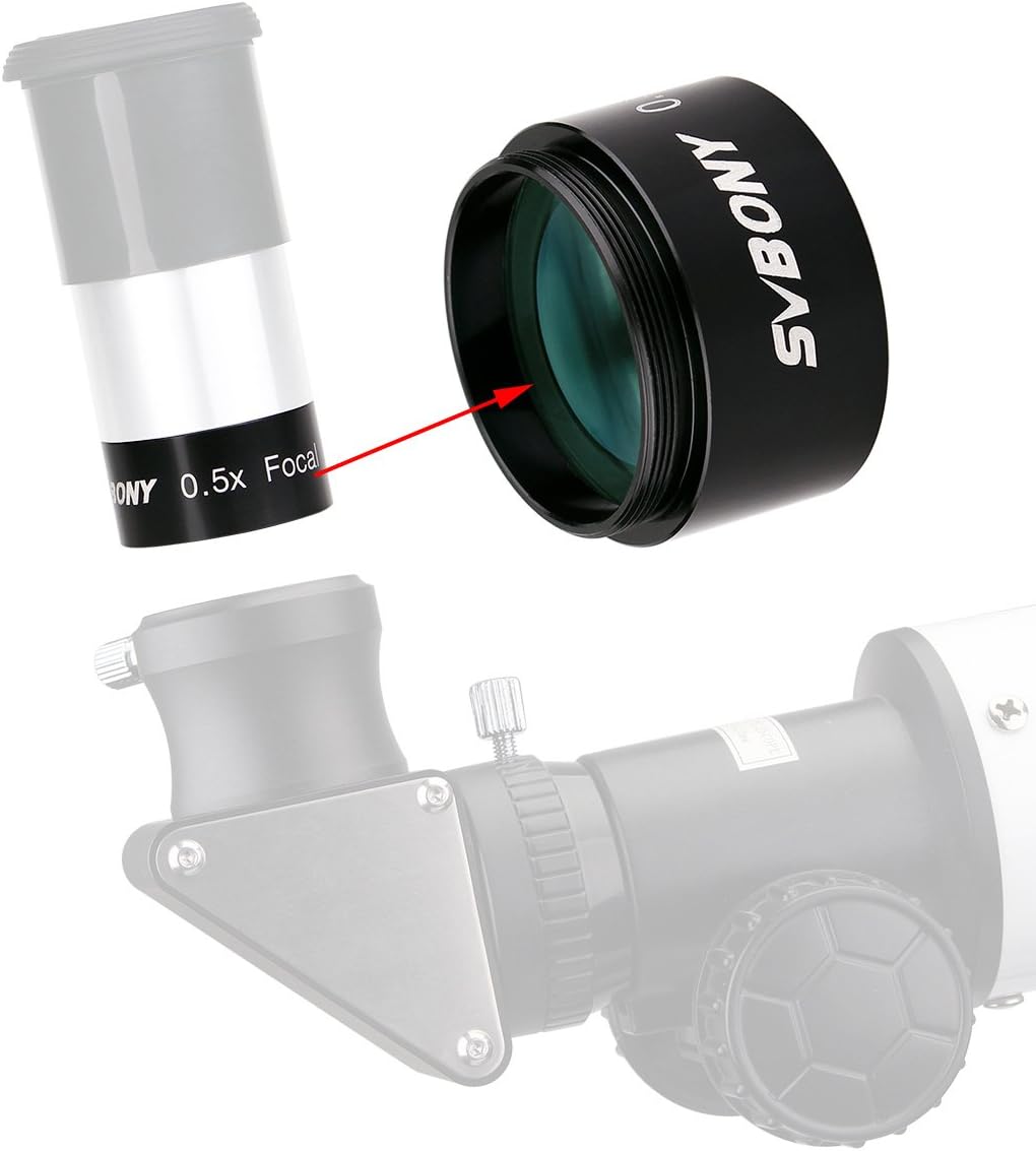 SVBONY 0.5x 1.25 inch telescope focal reducer with 2-element FMC optics - view 2