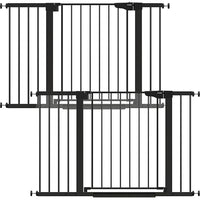 Cumbor 2 Pack 29.7"-48" Baby Gate for Stairs, Mom's Choice Awards Winner-Dog Gate for Doorways, Pressure Mounted Auto-Close Pet Gates for Dogs Indoor, Safety Child Gate with Easy Walk Thru Door,Black