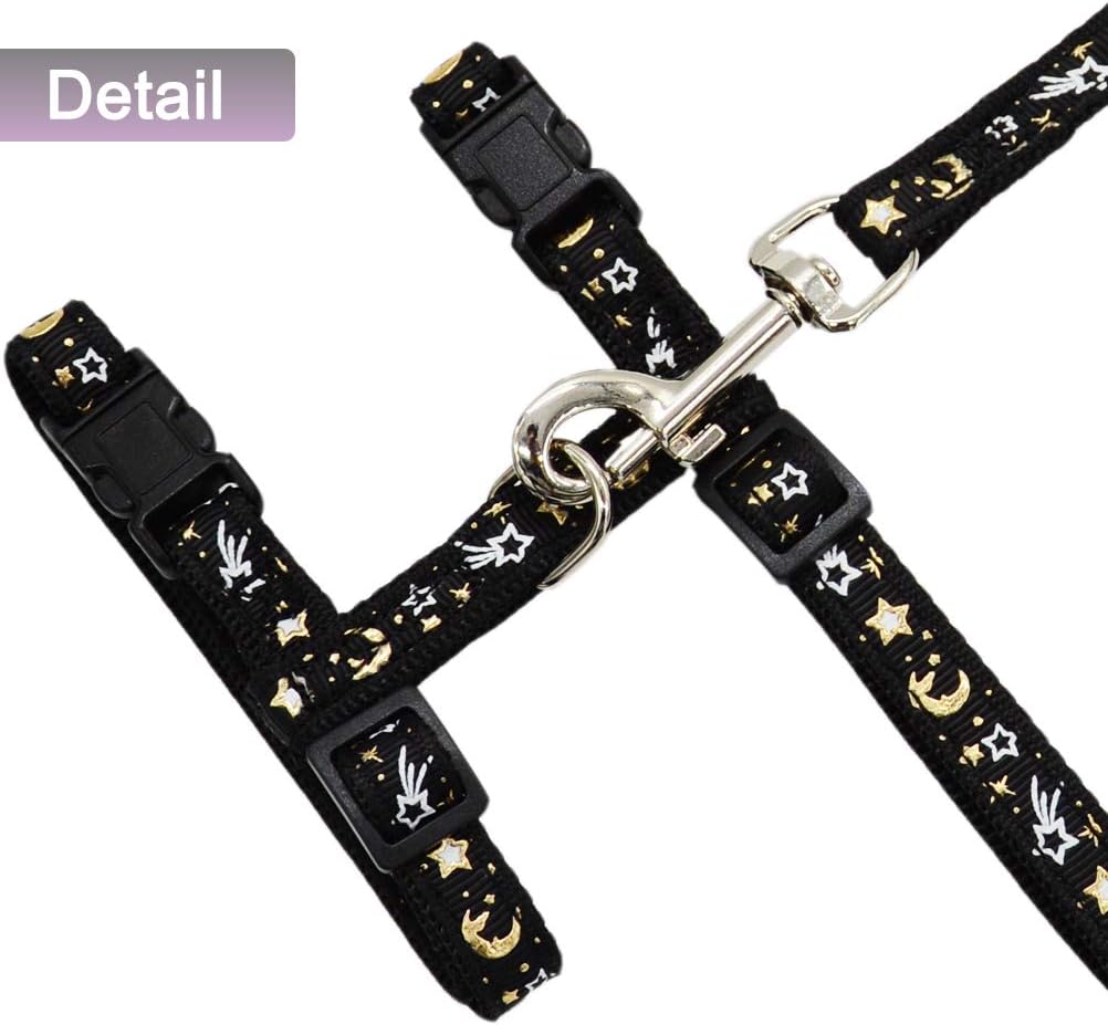 Cat Harness and Leash Set for Outdoor Walking Escape Proof Adjustable - Black / M - image 2