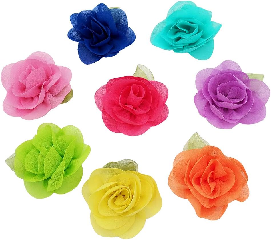 PET SHOW 6 Pack Halloween Small Dog Bows for Medium Dogs Puppies Cats - 8pcs 2" Rose