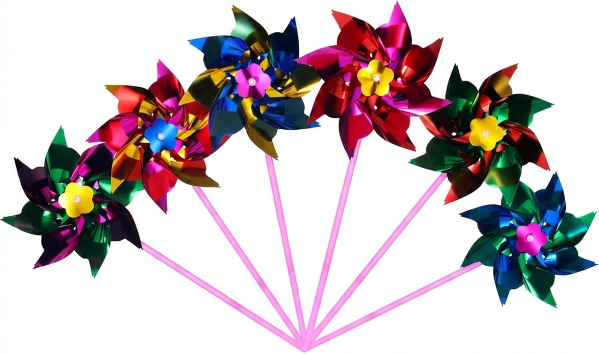 50 Pcs Plastic Rainbow Pinwheel for Kid Party Pinwheels DIY Lawn - image 4