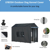 Outdoor Dog Kennel Cover, 8.1'Dx4.1'Wx6H, Full Coverage Black – Essentials for Dogs - Black / 8.1'D x 4.1'W x 6'H - image 3