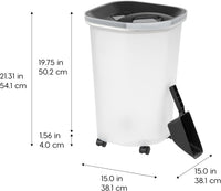IRIS USA Airtight Pet Food Storage Rolling Container - 25 lbs / Black - image 3