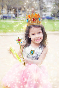 Princess Anna Costume Dress up Accessories for Girls Anna Cosplay - White Peach - image 3
