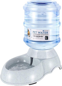 Flexzion Gravity Pet Water Dispenser Drinking Station for Dogs Cats - 1 Gallon