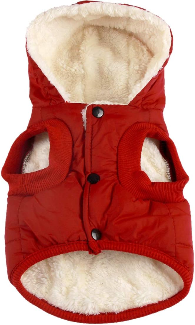 Vecomfy Warm Dog Coats with Hoodie - XXX-Large / Red