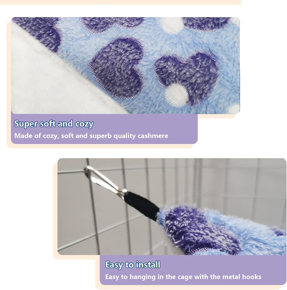 LEFTSTARER Cashmere Pet Bed Mat and Toy - 2.Heart-Purple - image 3