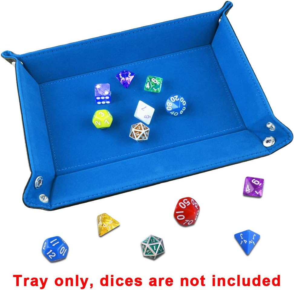 SIQUK Double Sided Dice Tray Folding Rectangle Dice Holder – Fun for Kids & Family - Sky Blue - image 4