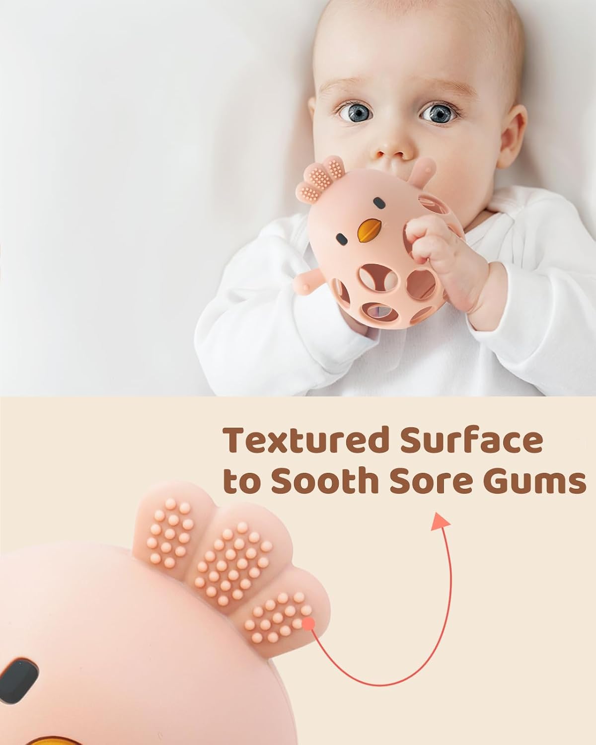 ChooKaChoo 2-in-1 Baby Teething Rattle Toy - Pink - image 4