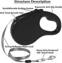 Retractable Dog Leash for Small Medium Dogs - Black - image 3