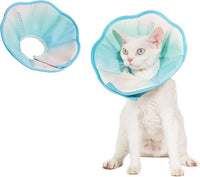 Touchdog Foldable Dog Cone Collar for Cats & Dogs - Adjustable Soft Recovery Collar with Waterproof PU Coating, Lightweight Design, 24.5cm/9.6in Wide Barrier (Blue Gradient Color, XS)