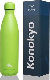 Insulated Water Bottles,25 oz Double Wall Stainless Steel Vacumm Metal Flask for Sports Travel,Green