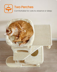Feandrea Cat Tree, Multi-Level Condo - 59.5 Inches / Beige - image 4