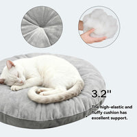 Cat Beds for Indoor Cats-Rabbit-Shaped Cat Cave Bed with Hanging Toy - Sunflower Gray / Sunflower / L - image 2