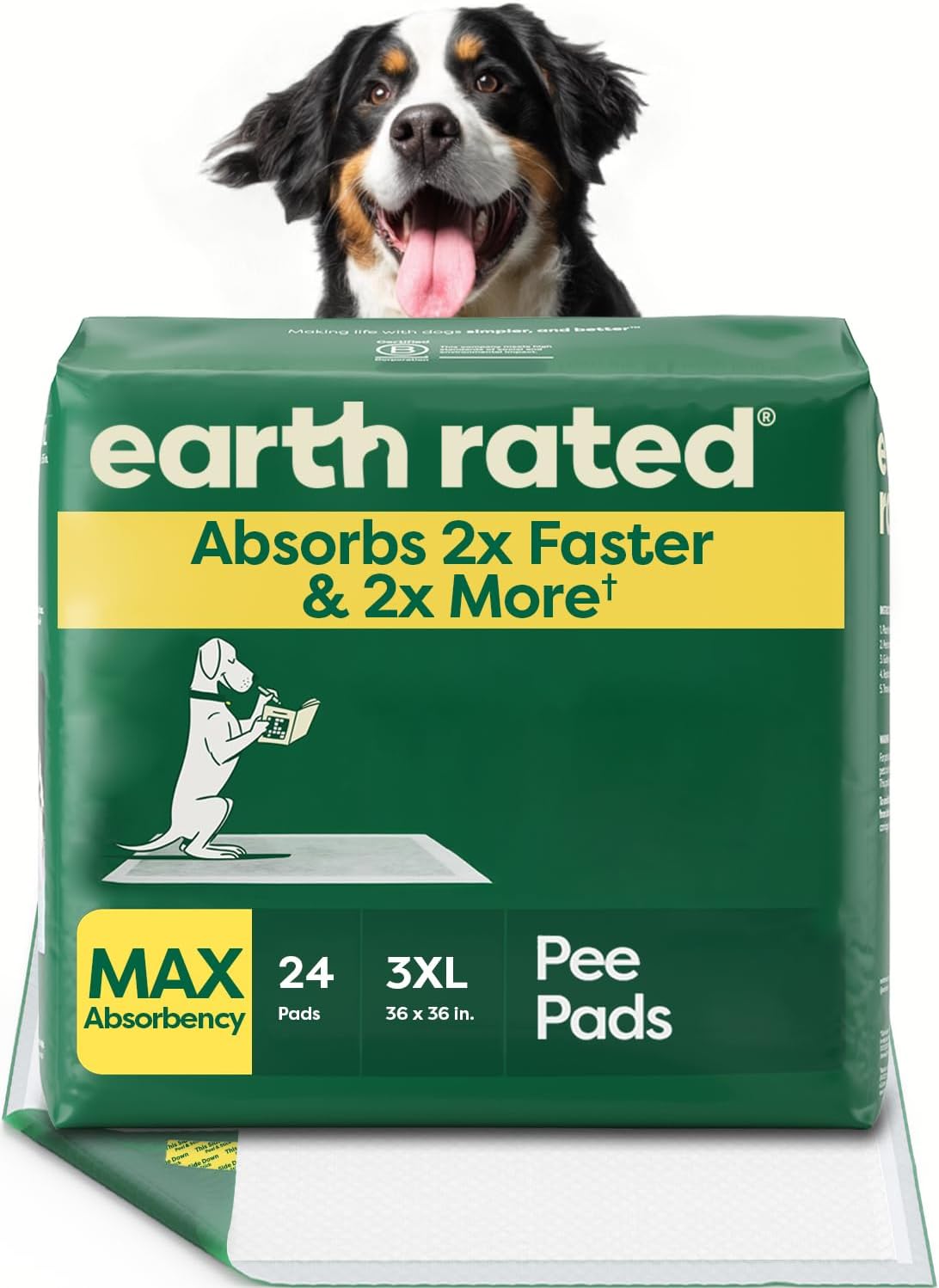 Regular Dog & Puppy Pee Pads, Max Absorbency - Clear View Top / 3XL 36"x36" 24-ct