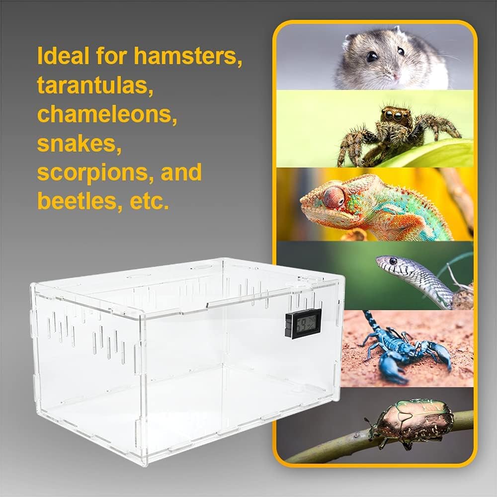 Large Acrylic Reptile Terrarium Breeding Tank 15.3"x9.7"x7.6" – Essentials for Reptiles And Amphibians - Large (Pack of 2) - image 4