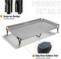 Veehoo Cooling Elevated Dog Bed - Grey / 50.5"L x 33.5"W x 12.0"Th - image 4
