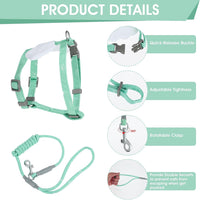 TIESOME Cat Harness and Leash Set - Green - image 4