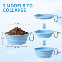 SLSON Collapsible Dog Bowl Silicone - Macaron Blue and Light Grey / Medium - image 4